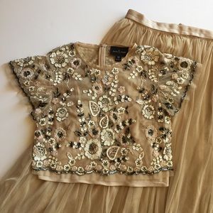 Needle & Thread two piece tan / nude